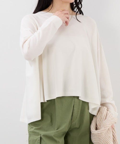 MICA&DEAL(マイカ&ディール)の「ハイゲージフレアニットプルオーバー(ニット/セーター・レディース・ワインレッド/ブラック/オフホワイト・FREE)」の5枚目の写真