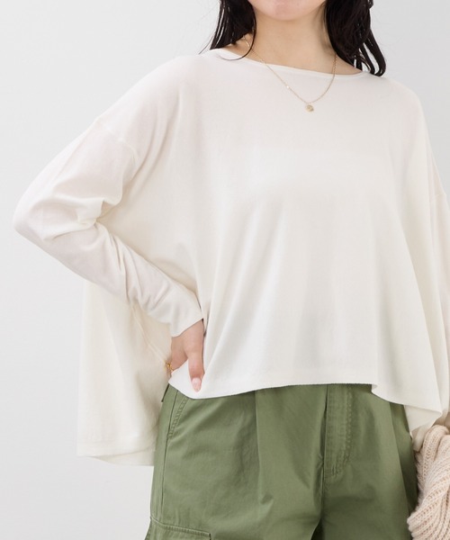 MICA&DEAL(マイカ&ディール)の「ハイゲージフレアニットプルオーバー(ニット/セーター・レディース・ワインレッド/ブラック/オフホワイト・FREE)」の6枚目の写真