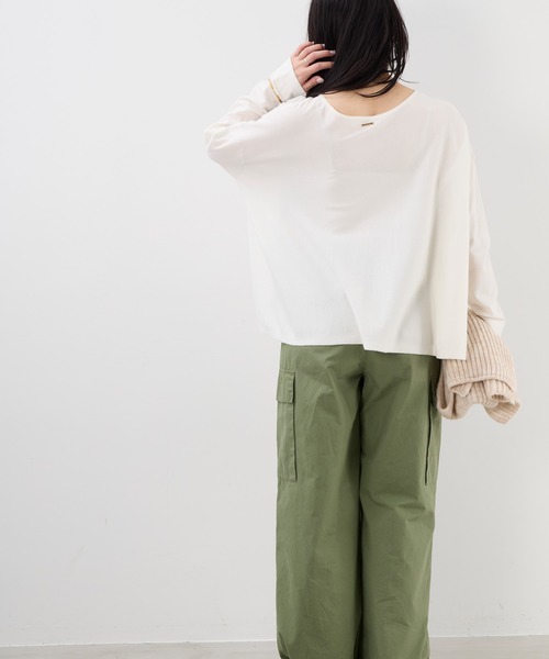 MICA&DEAL(マイカ&ディール)の「ハイゲージフレアニットプルオーバー(ニット/セーター・レディース・ワインレッド/ブラック/オフホワイト・FREE)」の9枚目の写真