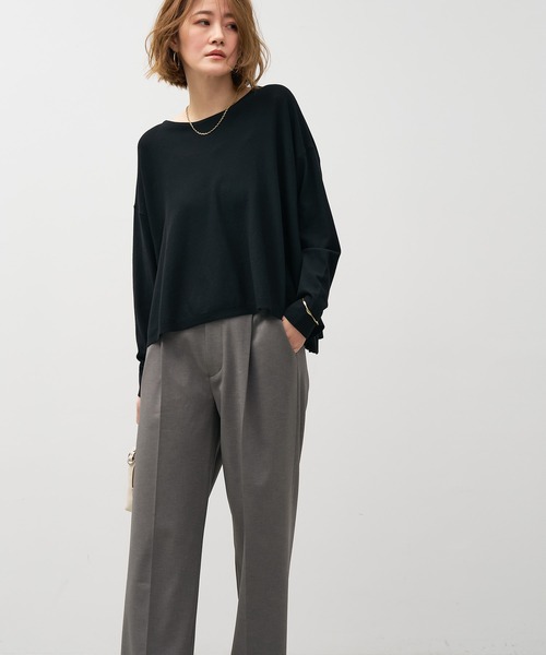 MICA&DEAL(マイカ&ディール)の「ハイゲージフレアニットプルオーバー(ニット/セーター・レディース・ワインレッド/ブラック/オフホワイト・FREE)」の11枚目の写真