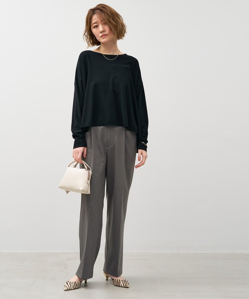 MICA&DEAL(マイカ&ディール)の「ハイゲージフレアニットプルオーバー(ニット/セーター・レディース・ワインレッド/ブラック/オフホワイト・FREE)」の13枚目の写真