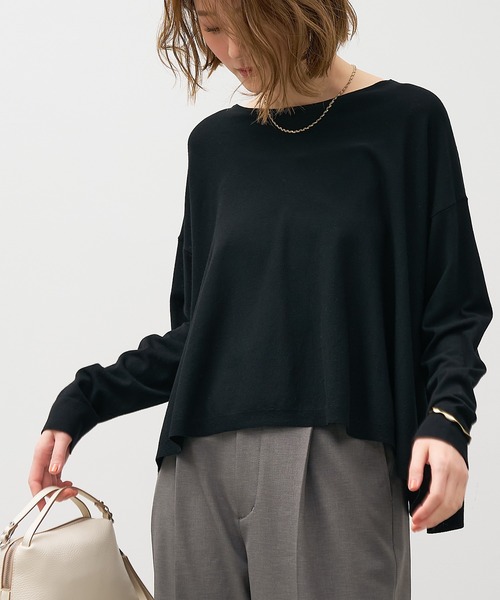 MICA&DEAL(マイカ&ディール)の「ハイゲージフレアニットプルオーバー(ニット/セーター・レディース・ワインレッド/ブラック/オフホワイト・FREE)」の14枚目の写真