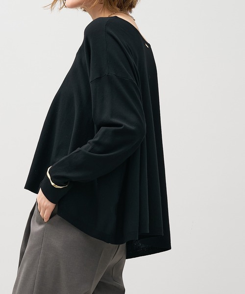 MICA&DEAL(マイカ&ディール)の「ハイゲージフレアニットプルオーバー(ニット/セーター・レディース・ワインレッド/ブラック/オフホワイト・FREE)」の15枚目の写真