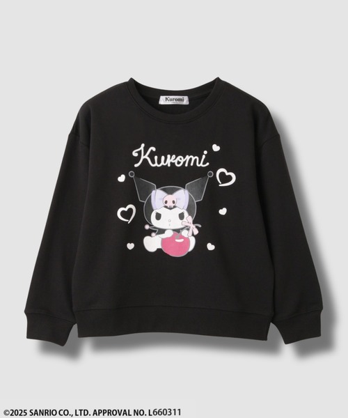 sanrio（サンリオ）の「Sanrio キャラクターフロッキートレーナー 【シナモロール クロミ】（Tシャツ/カットソー・キッズ・サックスブルー/ブラック・100/110/120/130/140/150）」の2枚目の写真