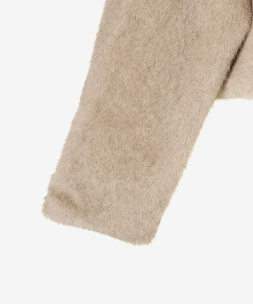 MAJESTIC LEGON（マジェスティックレゴン）の「ビット付きフワフワショートコート（その他アウター・レディース・ベージュ/ブラウン/アイボリー/ホワイト系その他3/ライトベージュ・SMALL/MEDIUM）」の12枚目の写真