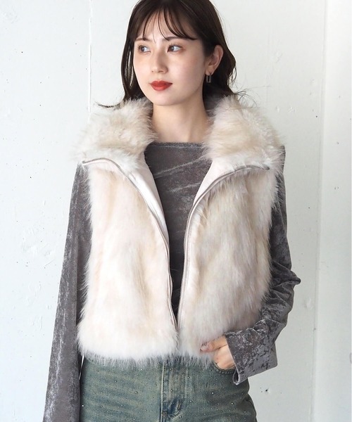 tiptop（ティップトップ）の「ダブルジップアソートMIXファーベスト（ベスト・レディース・チャコールグレー/ブラウン系その他/グレー系その他/アイボリー・FREE）」の19枚目の写真