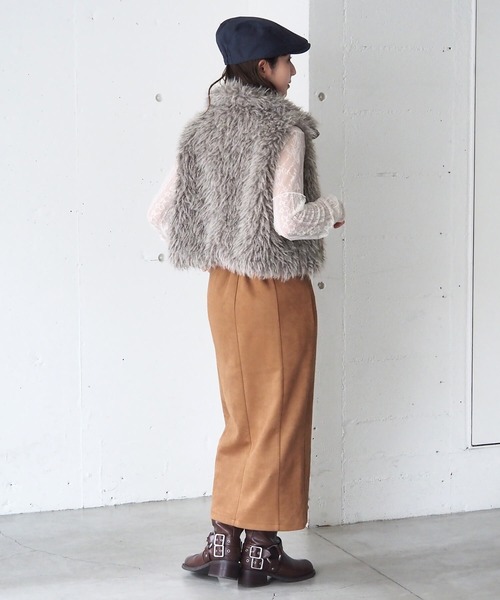 tiptop（ティップトップ）の「ダブルジップアソートMIXファーベスト（ベスト・レディース・チャコールグレー/ブラウン系その他/グレー系その他/アイボリー・FREE）」の11枚目の写真