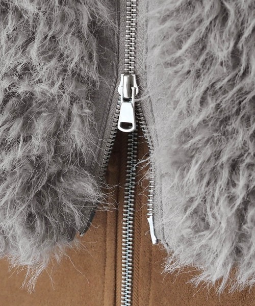 tiptop（ティップトップ）の「ダブルジップアソートMIXファーベスト（ベスト・レディース・チャコールグレー/ブラウン系その他/グレー系その他/アイボリー・FREE）」の15枚目の写真