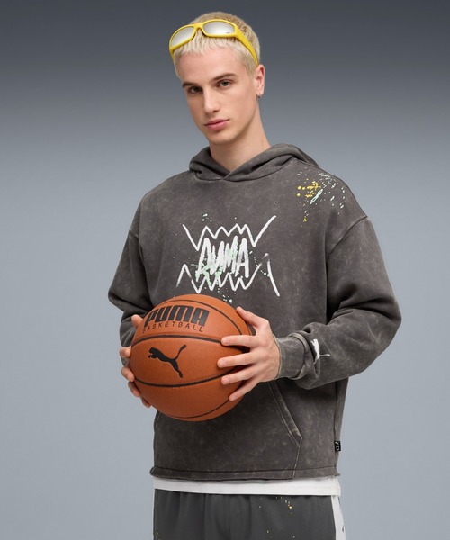 PUMA(プーマ)の「PUMA プーマ メンズ バスケットボール ポインツ イン ザ ペイント フーディ(パーカー・メンズ・ピンク系その他/ダークグレー・X-SMALL/LARGE/MEDIUM/X-LARGE/SMALL)」の1枚目の写真