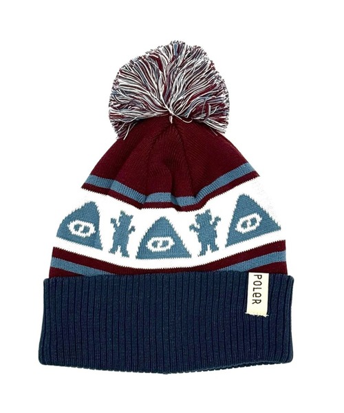 POLeR（ポーラー）の「POLeR/ポーラー ビーニー BEAR BEANIE "POLeR x GRIZZLYコラボレーション" 253MCV0182（ニットキャップ/ビーニー・メンズ・レッド/グリーン・FREE）」の2枚目の写真