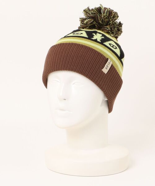 POLeR（ポーラー）の「POLeR/ポーラー ビーニー BEAR BEANIE "POLeR x GRIZZLYコラボレーション" 253MCV0182（ニットキャップ/ビーニー・メンズ・レッド/グリーン・FREE）」の5枚目の写真