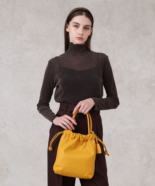 ANAYI(アナイ)の「◇ドローストリング2WAYショルダーバッグ(ショルダーバッグ・レディース・ダークブラウン/レッド/マスタード・FREE)」の2枚目の写真