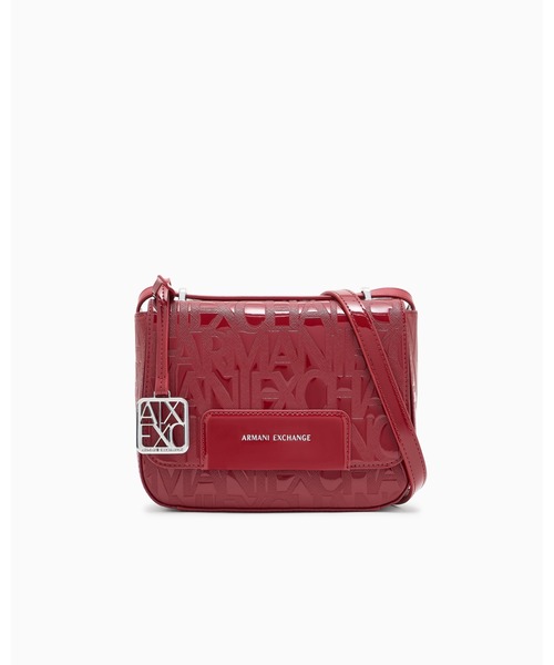 ARMANI EXCHANGE(アルマーニエクスチェンジ)の「【A|X アルマーニ エクスチェンジ】オールオーバーエンボスロゴ ミニショルダーバッグ(パテント)(ショルダーバッグ・レディース・ワインレッド/ブラック・FREE)」の2枚目の写真
