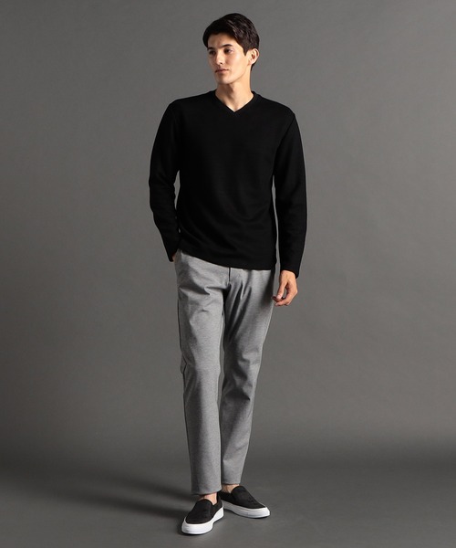 MONSIEUR NICOLE（ムッシュニコル）の「メランジダブルフェイス Vネックカットソー（Tシャツ/カットソー・メンズ・ブラック/グレー/チャコールグレー/ホワイト・LARGE/X-LARGE/MEDIUM）」の9枚目の写真