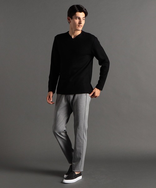 MONSIEUR NICOLE（ムッシュニコル）の「メランジダブルフェイス Vネックカットソー（Tシャツ/カットソー・メンズ・ブラック/グレー/チャコールグレー/ホワイト・LARGE/X-LARGE/MEDIUM）」の11枚目の写真