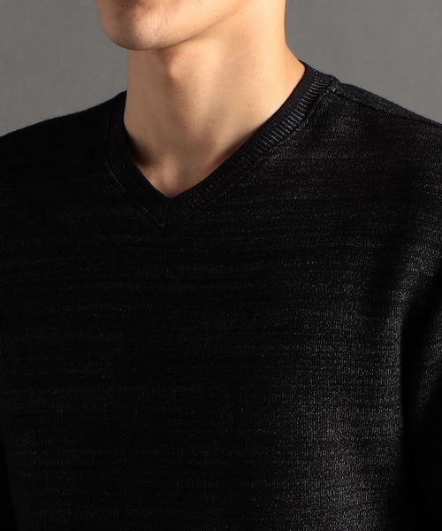 MONSIEUR NICOLE（ムッシュニコル）の「メランジダブルフェイス Vネックカットソー（Tシャツ/カットソー・メンズ・ブラック/グレー/チャコールグレー/ホワイト・LARGE/X-LARGE/MEDIUM）」の8枚目の写真