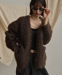 Happy John（ハッピージョン）の「loose shaggy knit cardigan/貴族式シャギーニットカーディガン（カーディガン/ボレロ）」