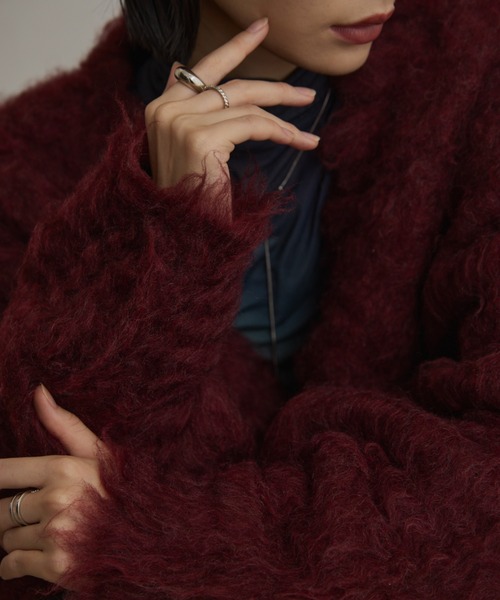 Happy John（ハッピージョン）の「loose shaggy knit cardigan/貴族式シャギーニットカーディガン（カーディガン/ボレロ・レディース・ブラック/ブルー/ブラウン/レッド・FREE）」の22枚目の写真