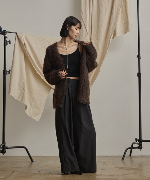 Happy John（ハッピージョン）の「loose shaggy knit cardigan/貴族式シャギーニットカーディガン（カーディガン/ボレロ・レディース・ブラック/ブルー/ブラウン/レッド・FREE）」の13枚目の写真