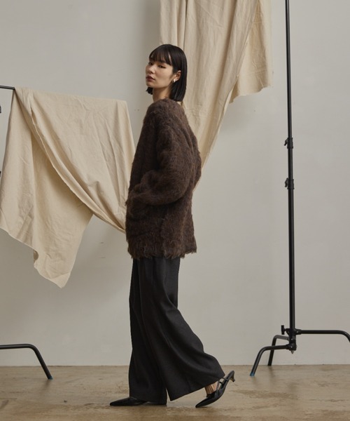 Happy John（ハッピージョン）の「loose shaggy knit cardigan/貴族式シャギーニットカーディガン（カーディガン/ボレロ・レディース・ブラック/ブルー/ブラウン/レッド・FREE）」の15枚目の写真