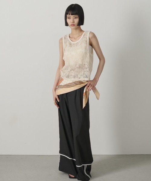 AIC.（エーアイシー）の「コード刺繍レースタンクトップ（タンクトップ・レディース・ブラック/アイボリー・FREE）」の14枚目の写真