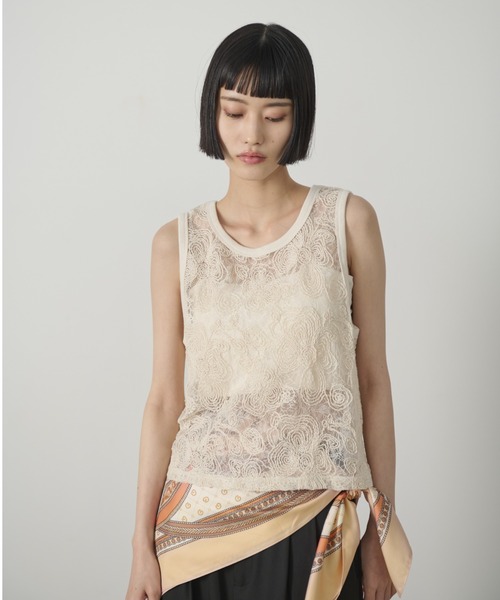 AIC.（エーアイシー）の「コード刺繍レースタンクトップ（タンクトップ・レディース・ブラック/アイボリー・FREE）」の19枚目の写真