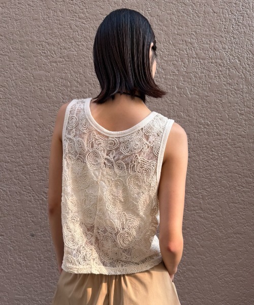 AIC.(エーアイシー)の「コード刺繍レースタンクトップ(タンクトップ・レディース・ブラック/アイボリー・FREE)」の22枚目の写真