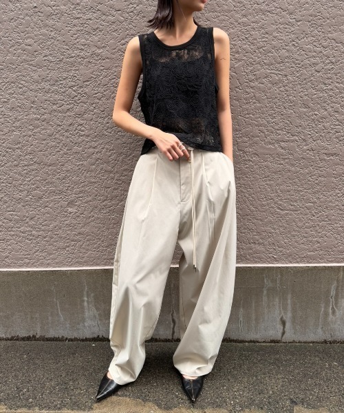 AIC.(エーアイシー)の「コード刺繍レースタンクトップ(タンクトップ・レディース・ブラック/アイボリー・FREE)」の18枚目の写真
