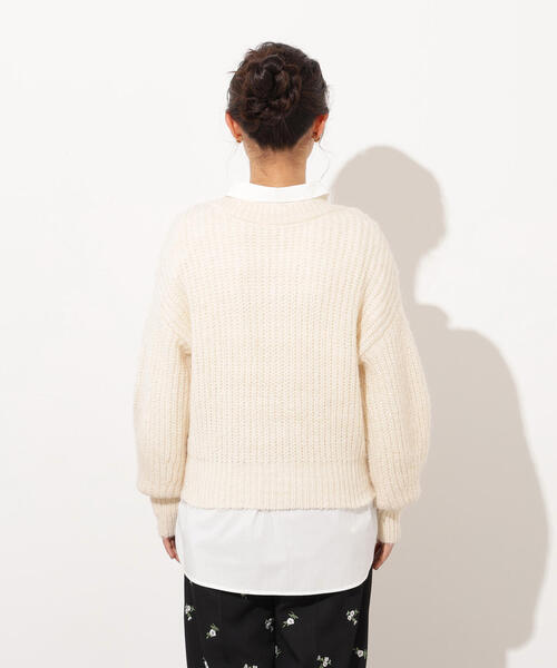 N.（N. Natural Beauty Basic）（エヌエヌナチュラルビューティーベーシック）の「Vネックオーバーニット（ニット/セーター・レディース・オフホワイト/ブルー/イエロー・MEDIUM）」の14枚目の写真