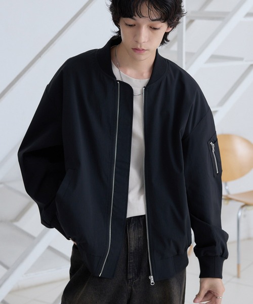 ジャケット・アウター monoa 2WAYショート丈中綿ブルゾン/撥水・防風 MONO-MART│MONO-MART