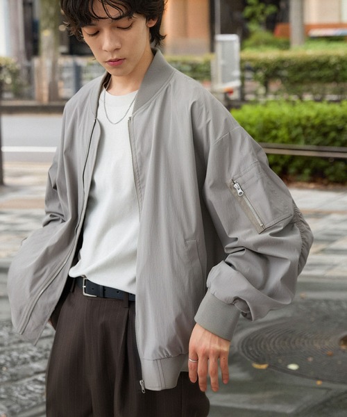 撥水>ナイロンストレッチオーバーサイズMA-1 MONO-MART│MONO-MART