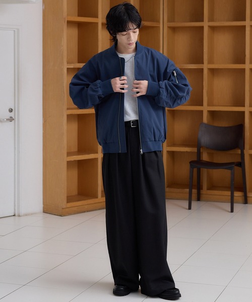 撥水>ナイロンストレッチオーバーサイズMA-1 MONO-MART│MONO