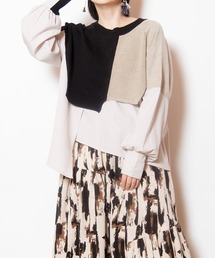 切替レイヤードニットプルオーバー