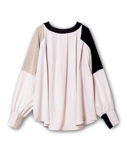 OSMOSIS（オズモーシス）の「切替レイヤードニットプルオーバー（ニット/セーター・レディース・ブラック/ベージュ/チャコール・ONE SIZE）」の22枚目の写真