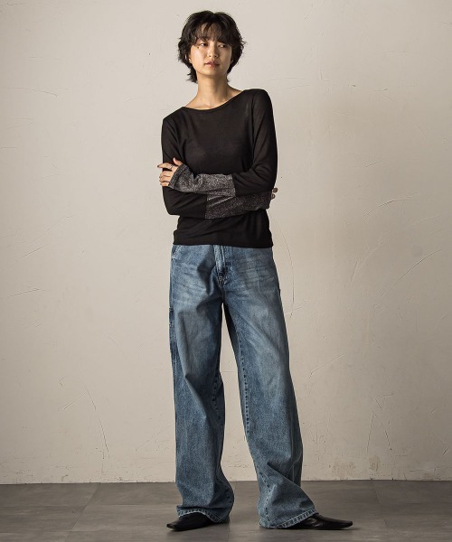 MAYSON GREY（メイソングレイ）の「ラメカフスインナー≪洗濯機で洗える≫（Tシャツ/カットソー・レディース・ホワイト・M）」の15枚目の写真