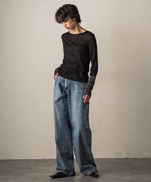 MAYSON GREY（メイソングレイ）の「ラメカフスインナー≪洗濯機で洗える≫（Tシャツ/カットソー・レディース・ホワイト・M）」の16枚目の写真