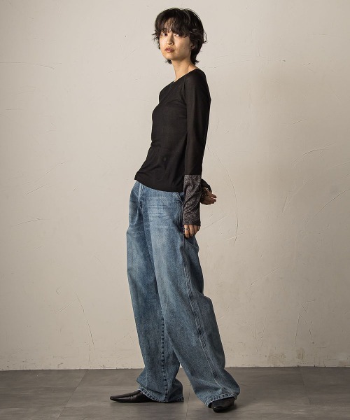 MAYSON GREY（メイソングレイ）の「ラメカフスインナー≪洗濯機で洗える≫（Tシャツ/カットソー・レディース・ホワイト・M）」の17枚目の写真