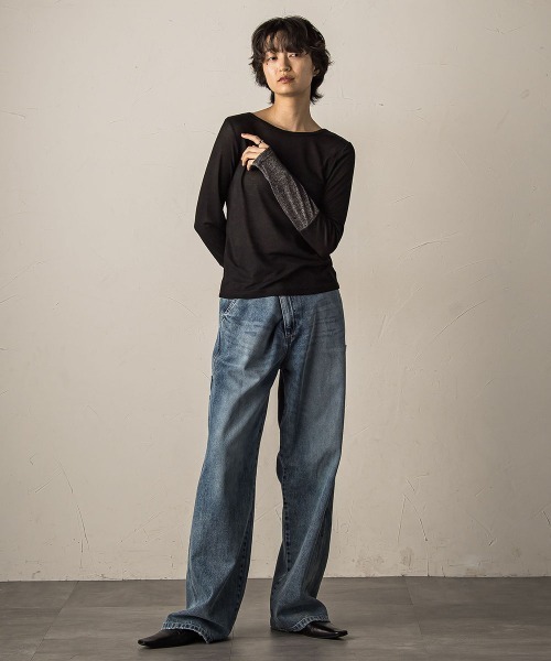 MAYSON GREY（メイソングレイ）の「ラメカフスインナー≪洗濯機で洗える≫（Tシャツ/カットソー・レディース・ホワイト・M）」の18枚目の写真