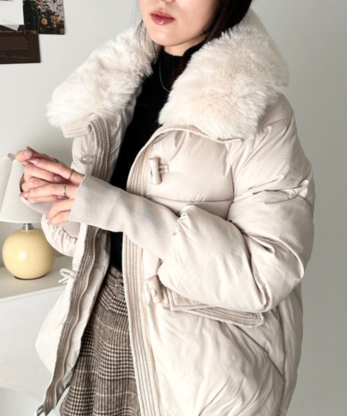 セール】ビッグカラーファーブルゾン（ダウンジャケット/コート