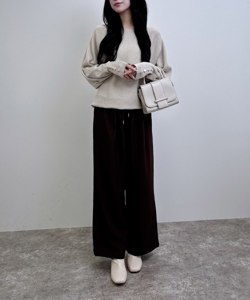 INGNI(イング)の「袖ボタンラメドルマンニット(ニット/セーター・レディース・ベージュ/ブラック/アイボリー・M)」の14枚目の写真