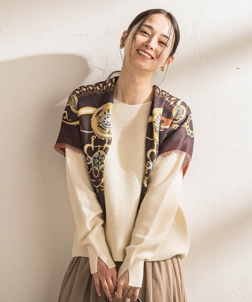 リバーシブルフリンジストール≪洗濯機で洗える≫（ストール/ショール