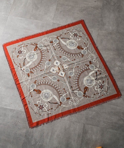 リバーシブルフリンジストール≪洗濯機で洗える≫（ストール/ショール