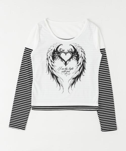 dispark（ディスパーク）の「DISPARK/フェイクレイヤードグラッフィックトップ（Tシャツ/カットソー・レディース・ブラック/ホワイト・FREE）」の17枚目の写真