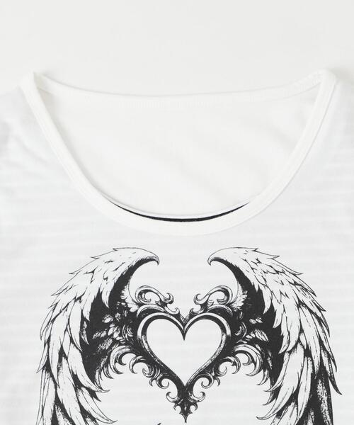 dispark（ディスパーク）の「DISPARK/フェイクレイヤードグラッフィックトップ（Tシャツ/カットソー・レディース・ブラック/ホワイト・FREE）」の9枚目の写真