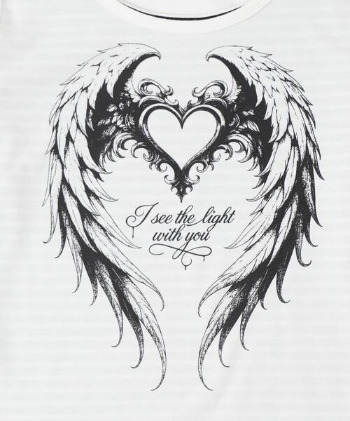 dispark（ディスパーク）の「DISPARK/フェイクレイヤードグラッフィックトップ（Tシャツ/カットソー・レディース・ブラック/ホワイト・FREE）」の3枚目の写真