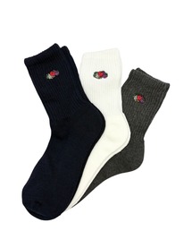 A BAG OF CHIPS（アバッグオブチップス）の「FRUIT OF THE LOOM/フルーツオブザルーム　Q.3Pゆるリッチェル刺繍①（ソックス/靴下）」