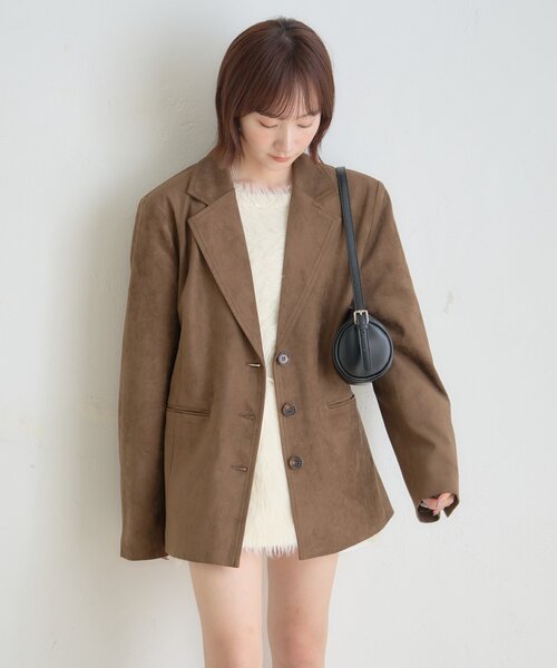 mline（エムライン）の「[mline]BIGスウェード ジャケット（テーラードジャケット・レディース・ブラウン/キャメル・FREE）」の2枚目の写真