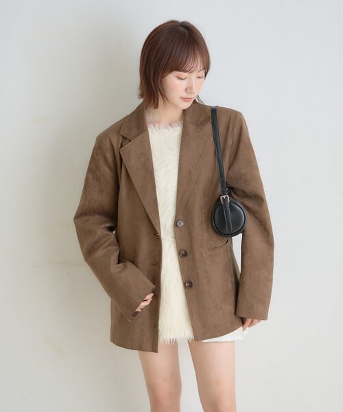 mline（エムライン）の「[mline]BIGスウェード ジャケット（テーラードジャケット・レディース・ブラウン/キャメル・FREE）」の4枚目の写真