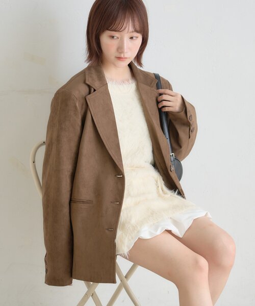 mline（エムライン）の「[mline]BIGスウェード ジャケット（テーラードジャケット・レディース・ブラウン/キャメル・FREE）」の8枚目の写真