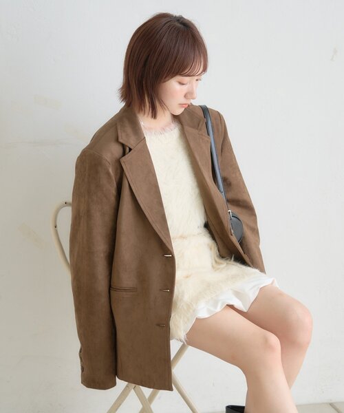 mline（エムライン）の「[mline]BIGスウェード ジャケット（テーラードジャケット・レディース・ブラウン/キャメル・FREE）」の9枚目の写真